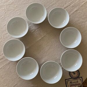 Corby Hall by Costa Verde Portugal – Set of 8 White Porcelain Round Bowls